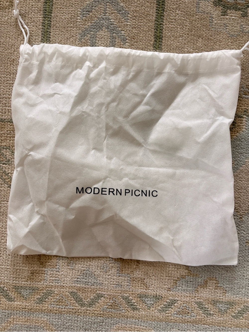 Modern Picnic Branded White Drawstring Dust Bag